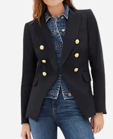 The View Lyn Butler Double Breasted Navy Blue Blazer