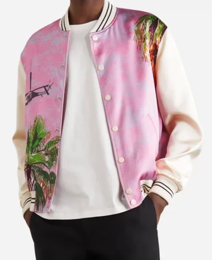 The Voice Season 25 John Legend Pink Printed Bomber Jacket