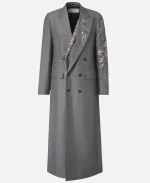 The Voice Season 27 John Legend Gray Embellished Blazer Coat