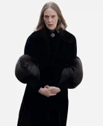 The Walking Dead Dead City S02 Fur Cuffs Black Coat
