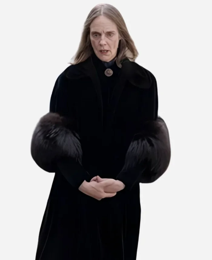 The Walking Dead Dead City S02 Fur Cuffs Black Coat