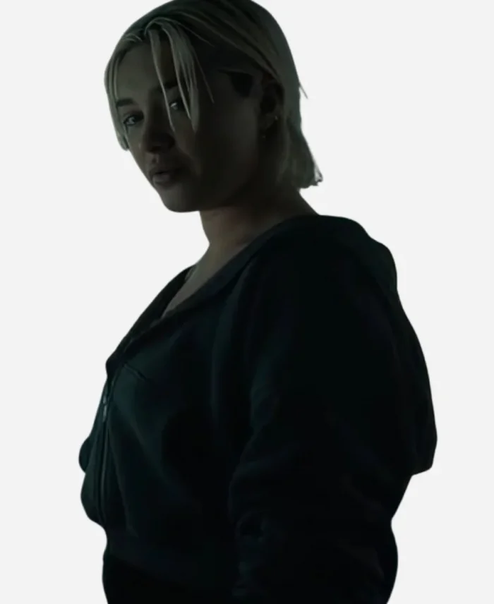 Thunderbolts Florence Pugh Zip-Up Gray Hoodie For Sale