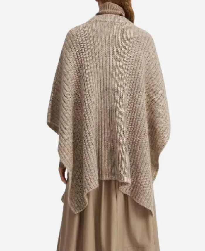 Tina Bursill Strife S02 Taupe Knit Poncho