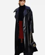 Together 2025 Alison Brie Black Leather Coat