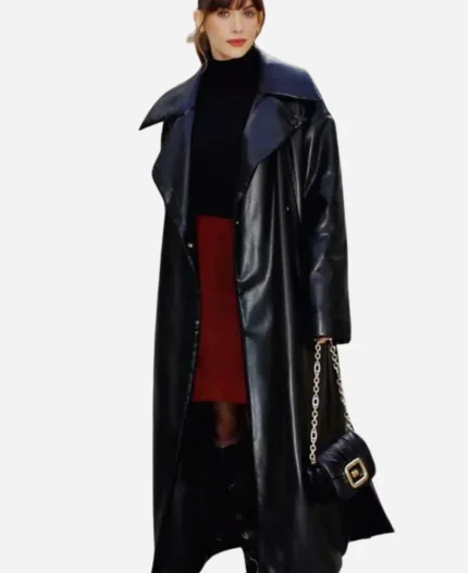 Together 2025 Alison Brie Black Leather Coat