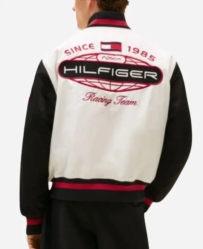 Tommy Hilfiger Damson Idris White Varsity Jacket
