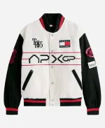 Tommy Hilfiger Damson Idris White Varsity Jacket For Sale