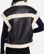 Top Chef S22 Gail Simmons Sherpa Leather Trim Vest