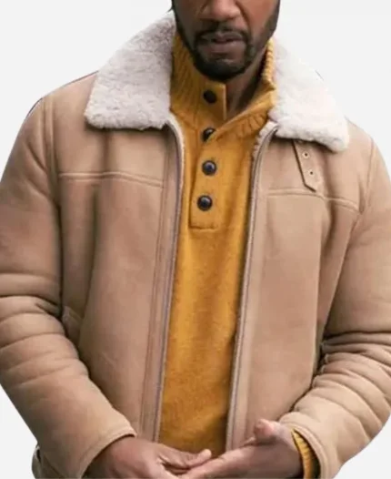 Tory Kittles Tv Series The Equalizer Season 03 Detective Marcus Dante Shearling Suede Leather Jacket