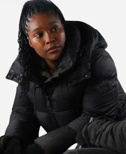 Toya Turner Chicago P.D. Season 12 Kiana Cook Black Puffer Hooded Jacket