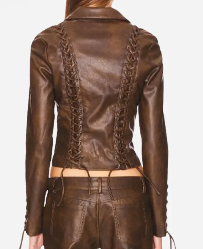 Trisha Mann Beyond The Gates 2025 Leather Lace-Up Jacket