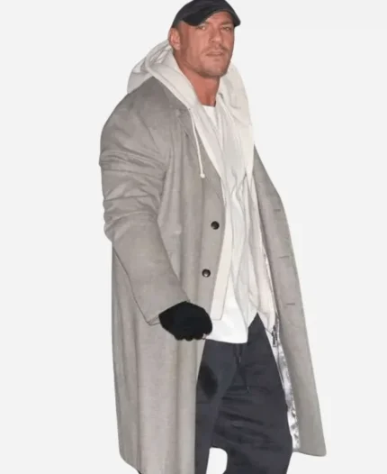 Vance Movie The Man with the Bag 2025 Alan Ritchson Grey Trench Coat