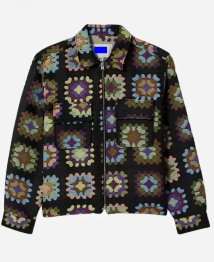 Will Ganss Tamron Hall Show 2025 Black Crochet Knit Zip Jacket