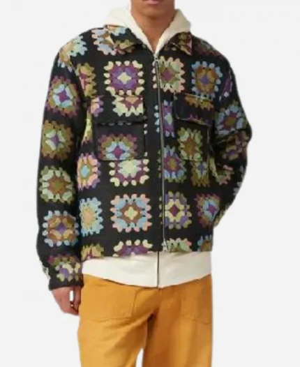 Will Ganss Tamron Hall Show 2025 Black Crochet Knitted Zipper Jacket