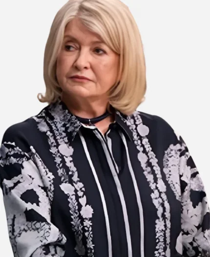 Yes Chef 2025 Martha Stewart Black Floral Silk Blouse