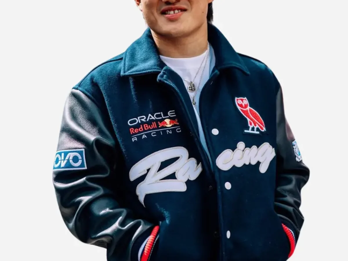 ジャケット・アウター YUKI TSUNODA VERDY Jacket Yuki Tsunoda OVO Red Bull Racing Varsity Jacket