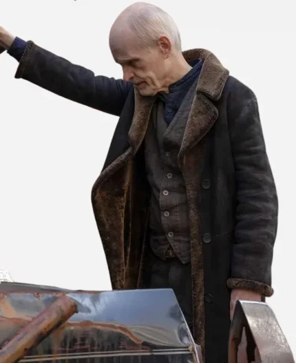 Zeljko Ivanek TV-Series The Walking Dead Dead City 2025 Black Shearling Leather Coat