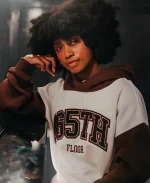 165th Floor Brown & White Pullover Hoodie