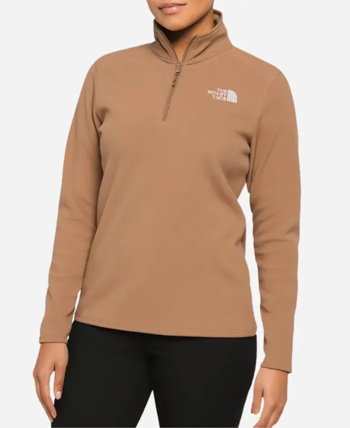 2025 Trending North Face Glacier 14-Zip Orange Fleece Jacket For Unisex