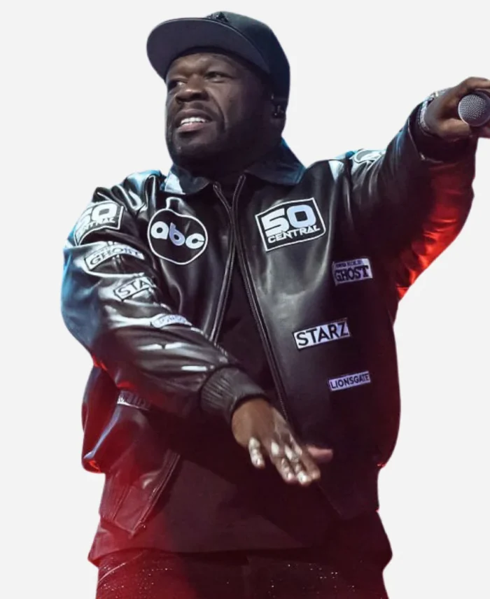 50 Cent Tottenham Hotspur Stadium Leather Black Jacket