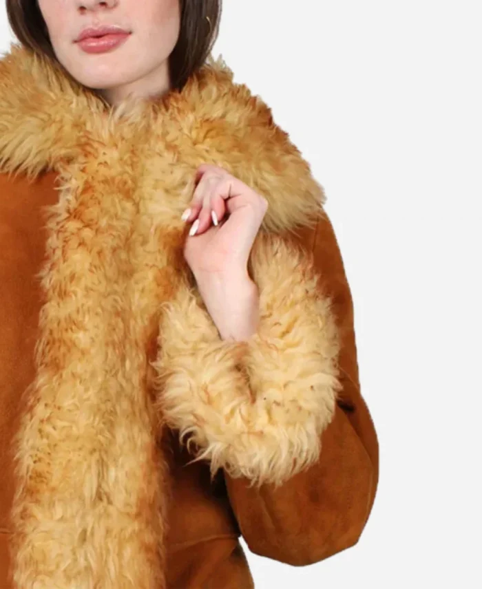 70s True Vintage Brown Penny Lane Shearling Coat For Sale