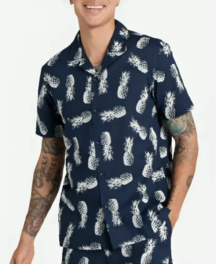 90 Day Hunt for Love S01 Cole Navy Pineapple Print Shirt