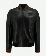Adam Devine Gucci Black Leather Jacket