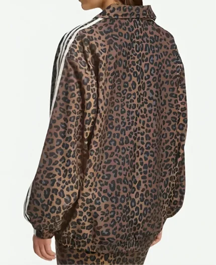 Adidas Leopard Firebird Oversized Brown Track Top Jacket