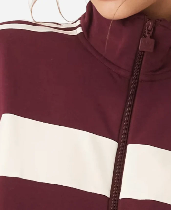 Adidas Retro Burgundy Track Jacket For Sale