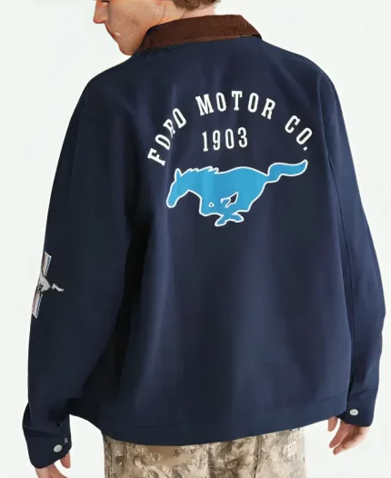 Aeropostale Ford Mustang Motor Co. Twill Blue Jacket For Sale
