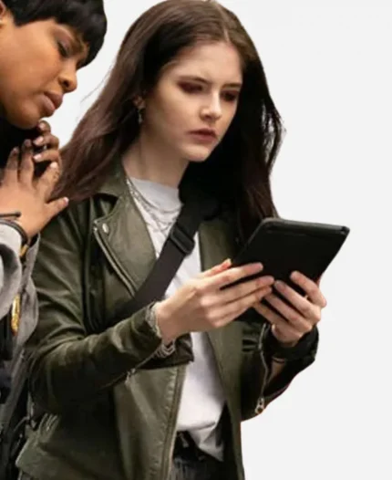 Ainsley Seiger Law & Order Organized Crime Jet Slootmaekers Green Biker Leather Jacket
