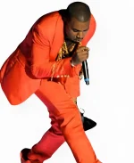 American Rapper Kanye Red Suit