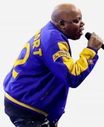 American Rapper Too Short 74th NBA All-Star Game Blue and Yellow Varsity Jacket