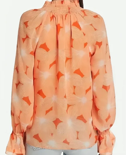 Americas Sweethearts Dallas Cowboys Cheerleaders 2025 Judy Trammel Orange Floral Blouse