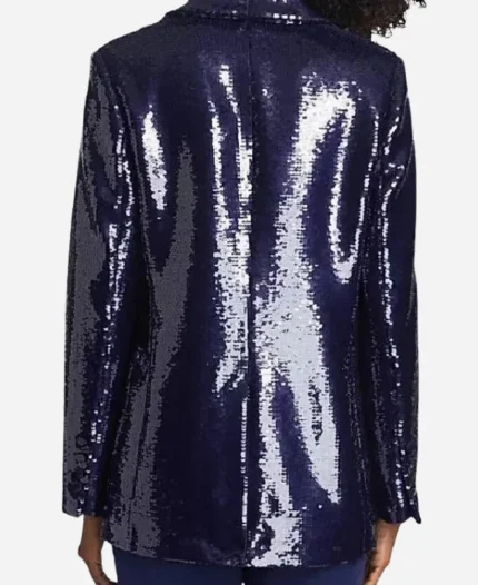 Americas Sweethearts Dallas Cowboys Cheerleaders Judy Trammel Navy Sequin Blazer For Sale