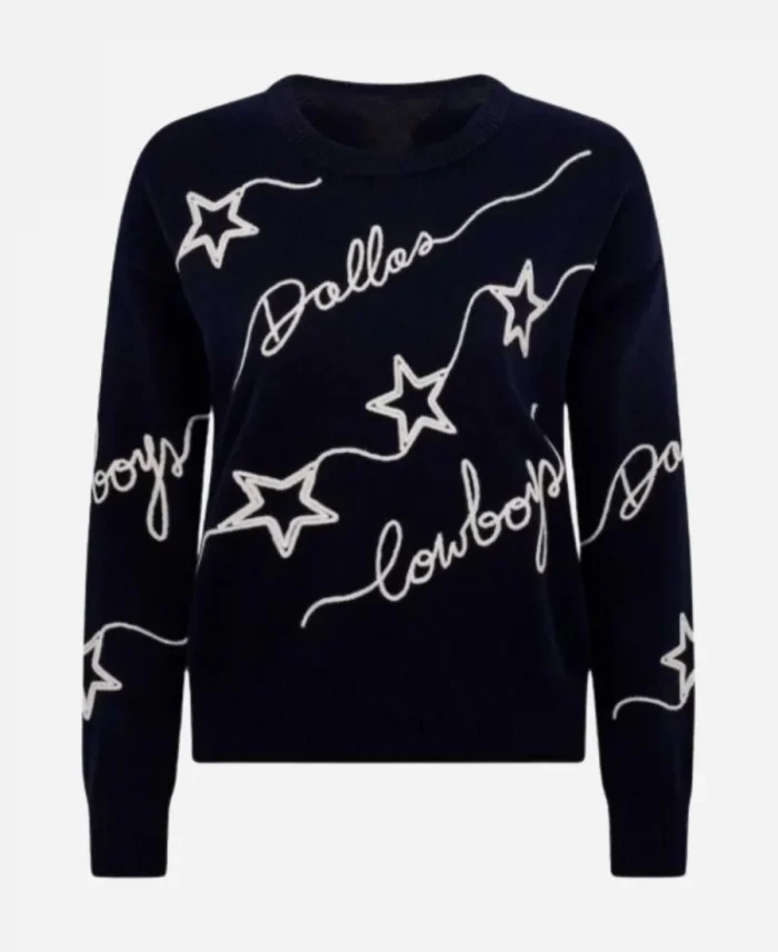 Americas Sweethearts Dallas Cowboys Cheerleaders Season 02 Blue Cowboys Cursive Star Sweater