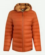 An T-Eilean The Island Kat Crichton Orange Puffer Jacket
