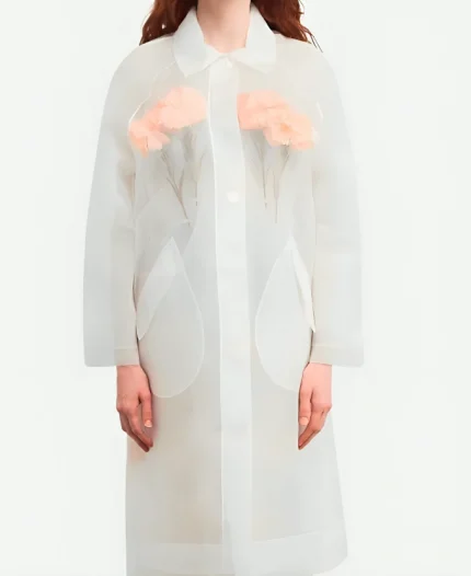 And Just Like That S03 Carrie Bradshaw Floral Applique Mesh Coat