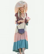And Just Like That S03 Carrie Bradshaw Tiered Long Sleeve Midi Dress