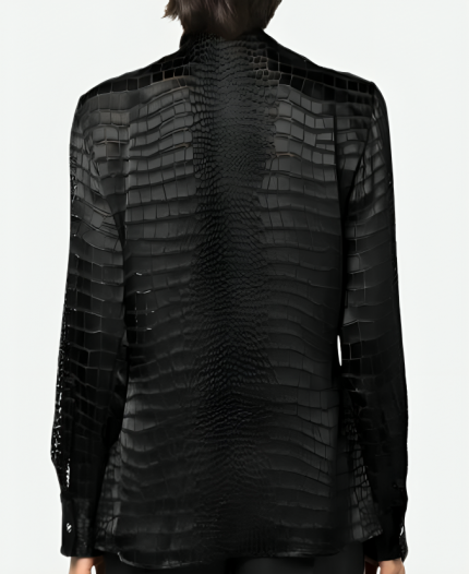 And Just Like That S3 Nicole Ari Parker Croc Embossed Blouse
