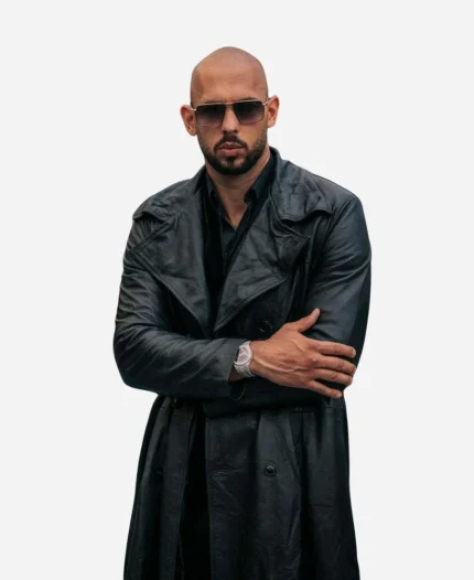 Andrew Tate Escape The Matrix Black Leather Coat
