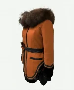 Anna Lambe North Of North Orange Fur Coat