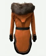 Anna Lambe North Of North Orange Fur Coat For Women