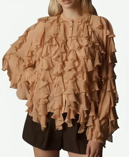 Art Detectives 2025 Laoise Sweeney Peach Ruffle Blouse