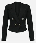 Asher Keddie Tv Series Strife Season 02 Evelyn Jones Black Cropped Blazer
