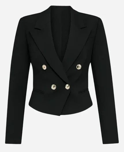 Asher Keddie Tv Series Strife Season 02 Evelyn Jones Black Cropped Blazer