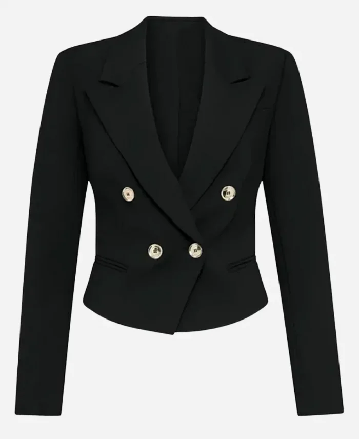 Asher Keddie Tv Series Strife Season 02 Evelyn Jones Black Cropped Blazer