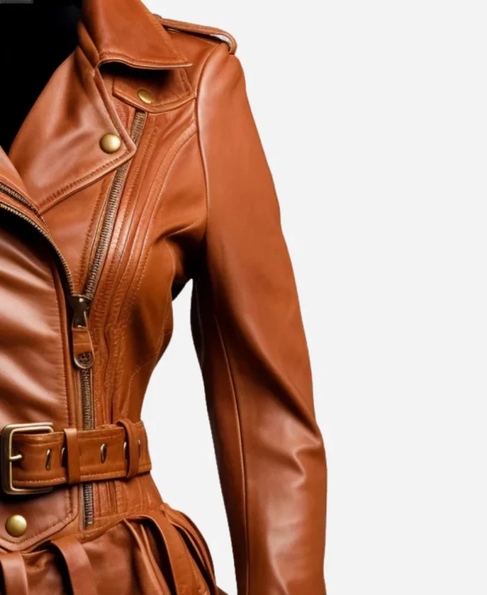 Asymmetrical Brown Men’s Leather Jacket