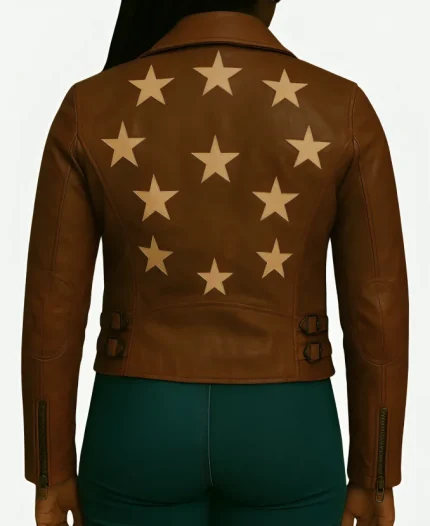 Ballard Samira Parker Leather Brown Biker Jacket