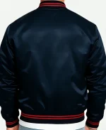 Ben Holbrough Love Island Tv Series S12 Blue Satin Varsity Bomber Jacket